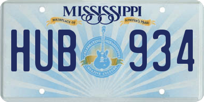 MS license plate HUB934