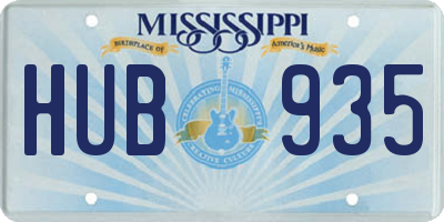 MS license plate HUB935