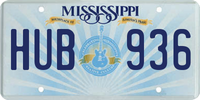 MS license plate HUB936