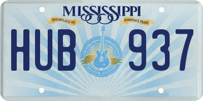 MS license plate HUB937