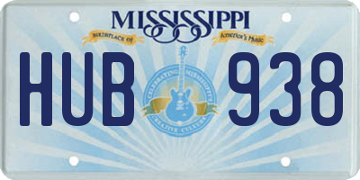 MS license plate HUB938
