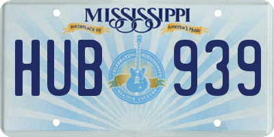 MS license plate HUB939