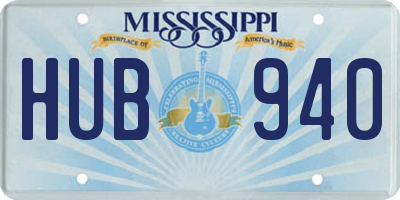 MS license plate HUB940