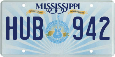 MS license plate HUB942