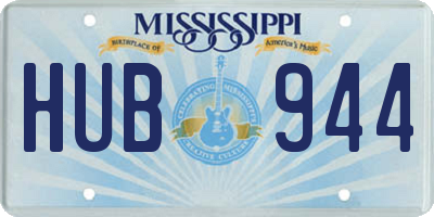 MS license plate HUB944