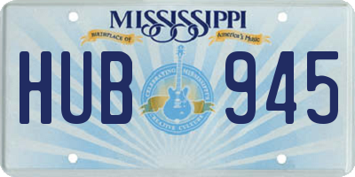 MS license plate HUB945