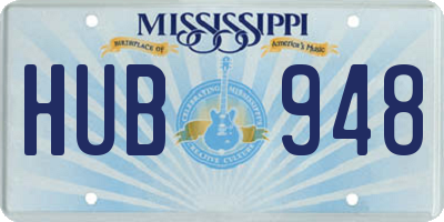 MS license plate HUB948