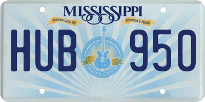 MS license plate HUB950