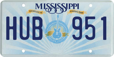 MS license plate HUB951