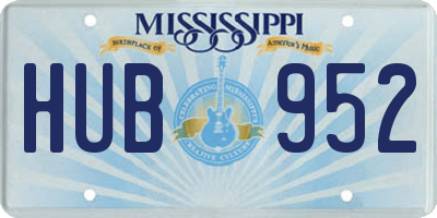 MS license plate HUB952