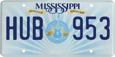 MS license plate HUB953