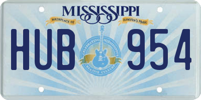 MS license plate HUB954