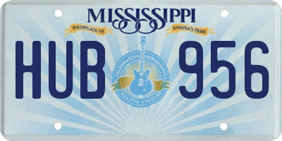 MS license plate HUB956