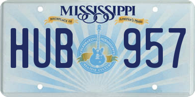 MS license plate HUB957