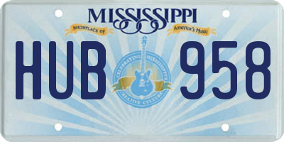MS license plate HUB958