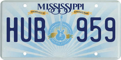 MS license plate HUB959