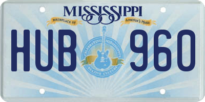 MS license plate HUB960