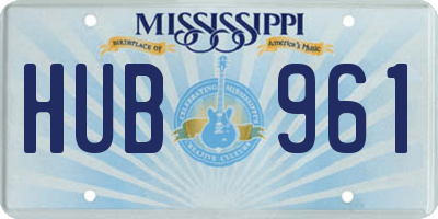 MS license plate HUB961