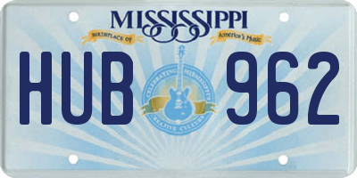 MS license plate HUB962