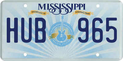 MS license plate HUB965