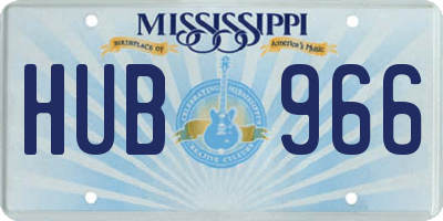 MS license plate HUB966