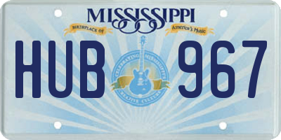 MS license plate HUB967