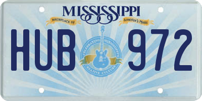 MS license plate HUB972