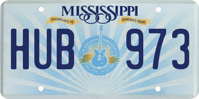 MS license plate HUB973