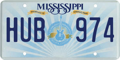 MS license plate HUB974