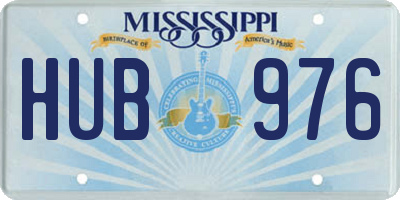 MS license plate HUB976