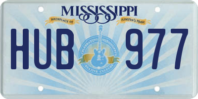MS license plate HUB977