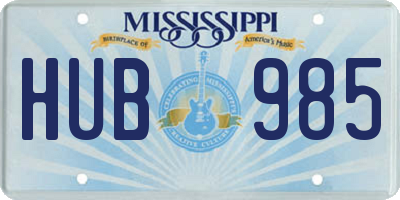 MS license plate HUB985