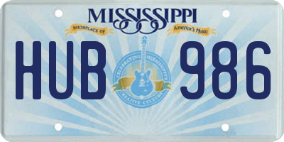 MS license plate HUB986