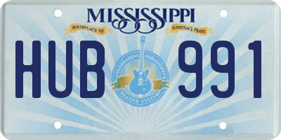 MS license plate HUB991
