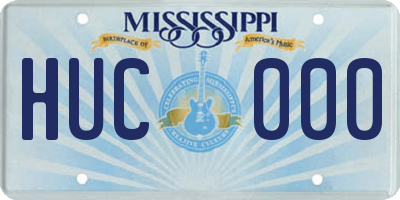 MS license plate HUC000