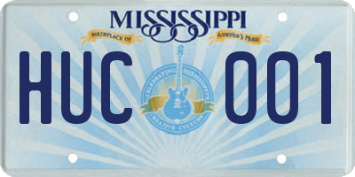 MS license plate HUC001