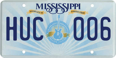 MS license plate HUC006