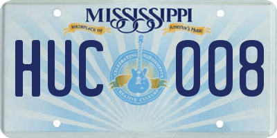 MS license plate HUC008