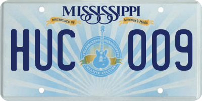 MS license plate HUC009