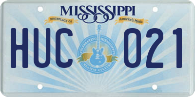 MS license plate HUC021