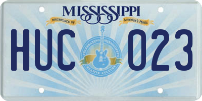 MS license plate HUC023