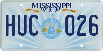 MS license plate HUC026