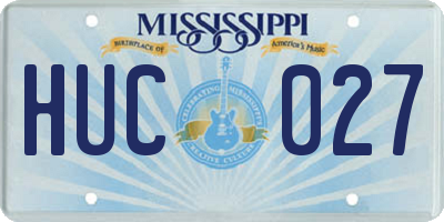 MS license plate HUC027
