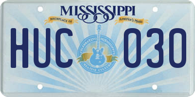 MS license plate HUC030