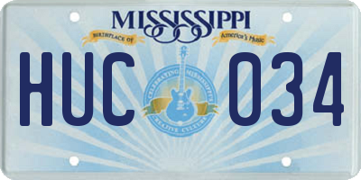 MS license plate HUC034