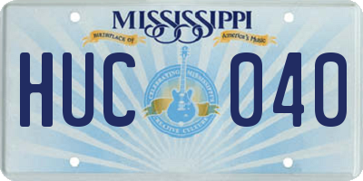 MS license plate HUC040