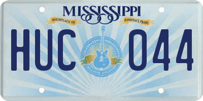 MS license plate HUC044