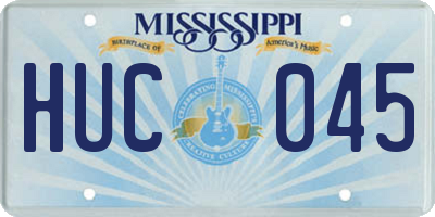 MS license plate HUC045