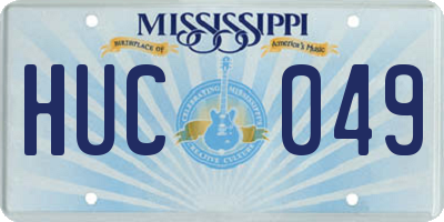 MS license plate HUC049