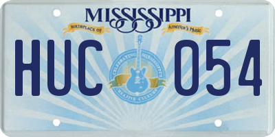 MS license plate HUC054